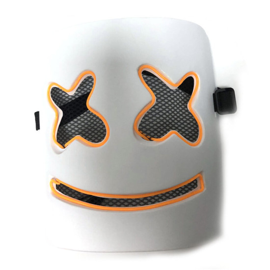 DJ Marshmallo LED Mask Luminous Helmet DIY Bar Music Party Masks Cosplay Props - Orange