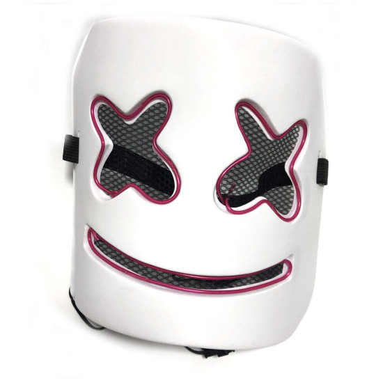 DJ Marshmallo LED Mask Luminous Helmet DIY Bar Music Party Masks Cosplay Props - Orange