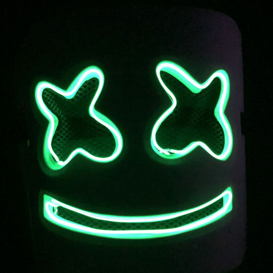 DJ Marshmallo LED Mask Luminous Helmet DIY Bar Music Party Masks Cosplay Props - Orange