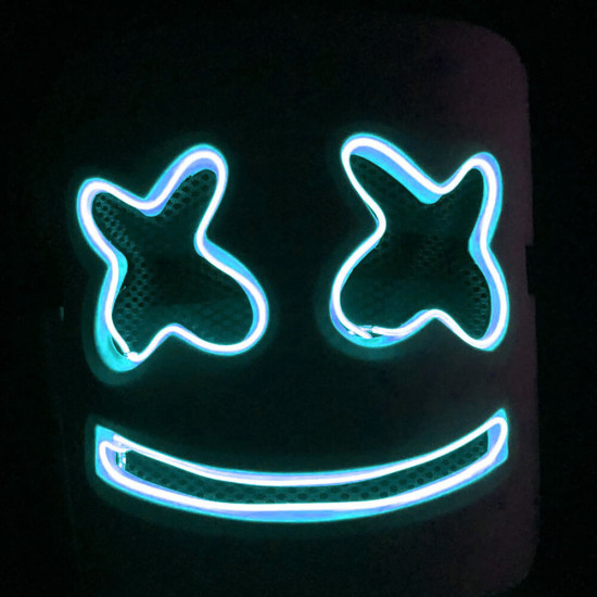 DJ Marshmallo LED Mask Luminous Helmet DIY Bar Music Party Masks Cosplay Props - Orange