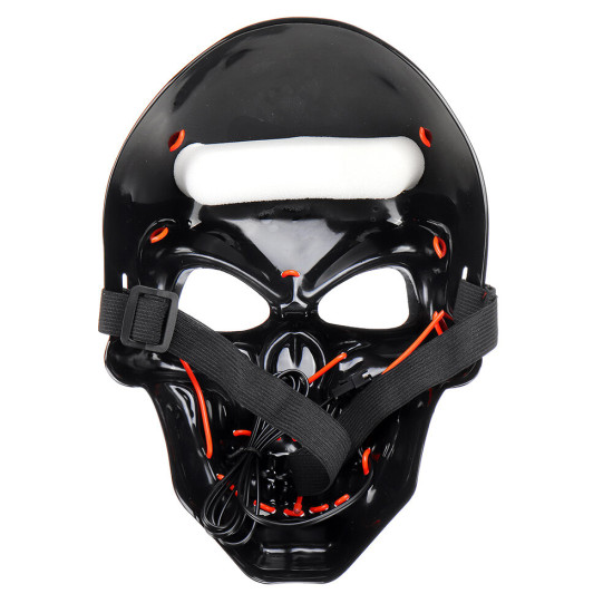 Halloween LED Mask Fluorescent Glowing Mask Cold Light Mask Party EL Mask Light Up Masks Glow In Dark -  Red