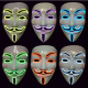 EL Wire 10 Colors Optional Glowing Mask for VENDETTA Halloween Cosplay Party Mask - Orange