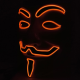 EL Wire 10 Colors Optional Glowing Mask for VENDETTA Halloween Cosplay Party Mask - Orange