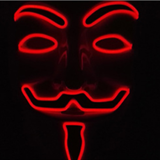 EL Wire 10 Colors Optional Glowing Mask for VENDETTA Halloween Cosplay Party Mask - Orange