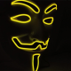 EL Wire 10 Colors Optional Glowing Mask for VENDETTA Halloween Cosplay Party Mask - Orange