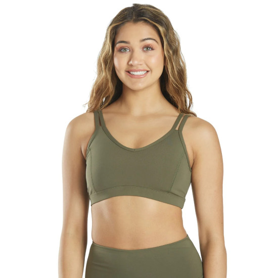 Strappy Back Sports Bra - Dark Olive