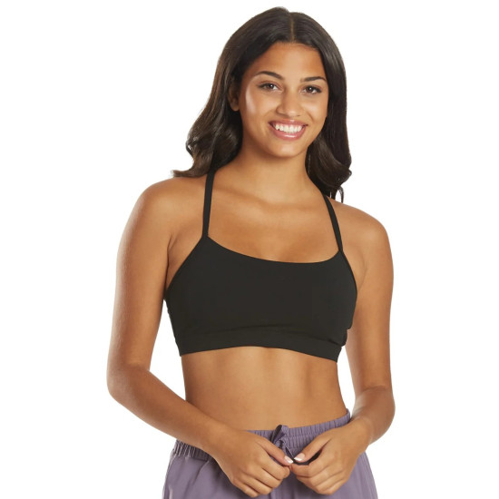 Delight Solid Racer Back Sports Bra - Oatmeal