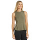 Blossom Solid Peplum Layering Muscle Tank – Dark Olive