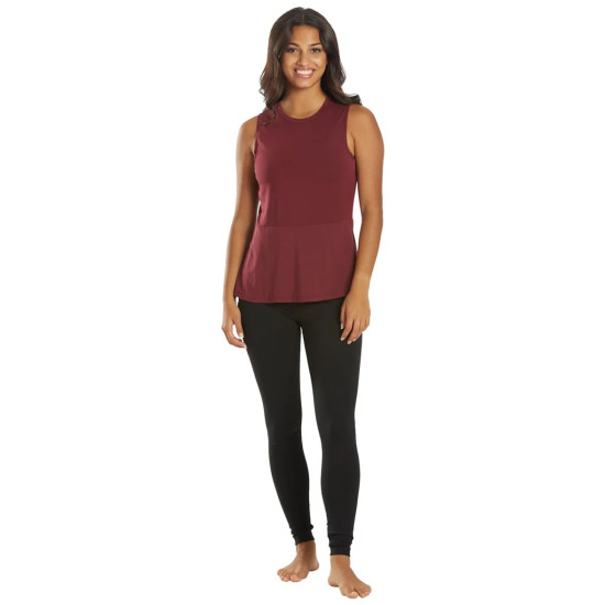 Blossom Solid Peplum Layering Muscle Tank – Zinfandel