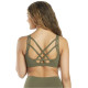 Strappy Back Sports Bra - Dark Olive