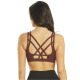 Radiant Cheetah Strappy Back Sports Bra - Burgundy Cheetah 