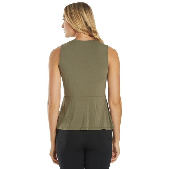 Blossom Solid Peplum Layering Muscle Tank – Dark Olive