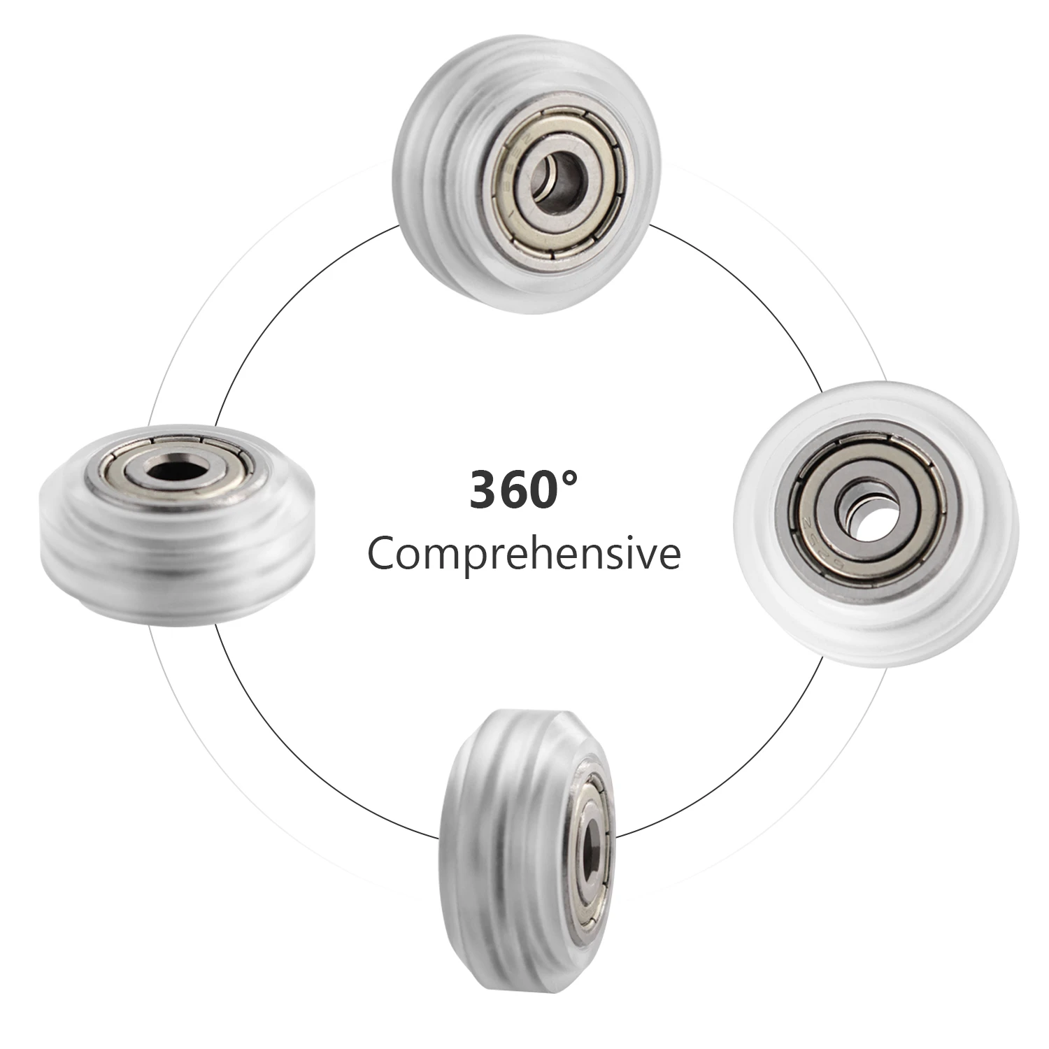 SIMAX3D® Black/White Plastic CNC Openbuilds Wheel with Bearing Idler Pulley Gear Perlin Wheel for 3D Printer