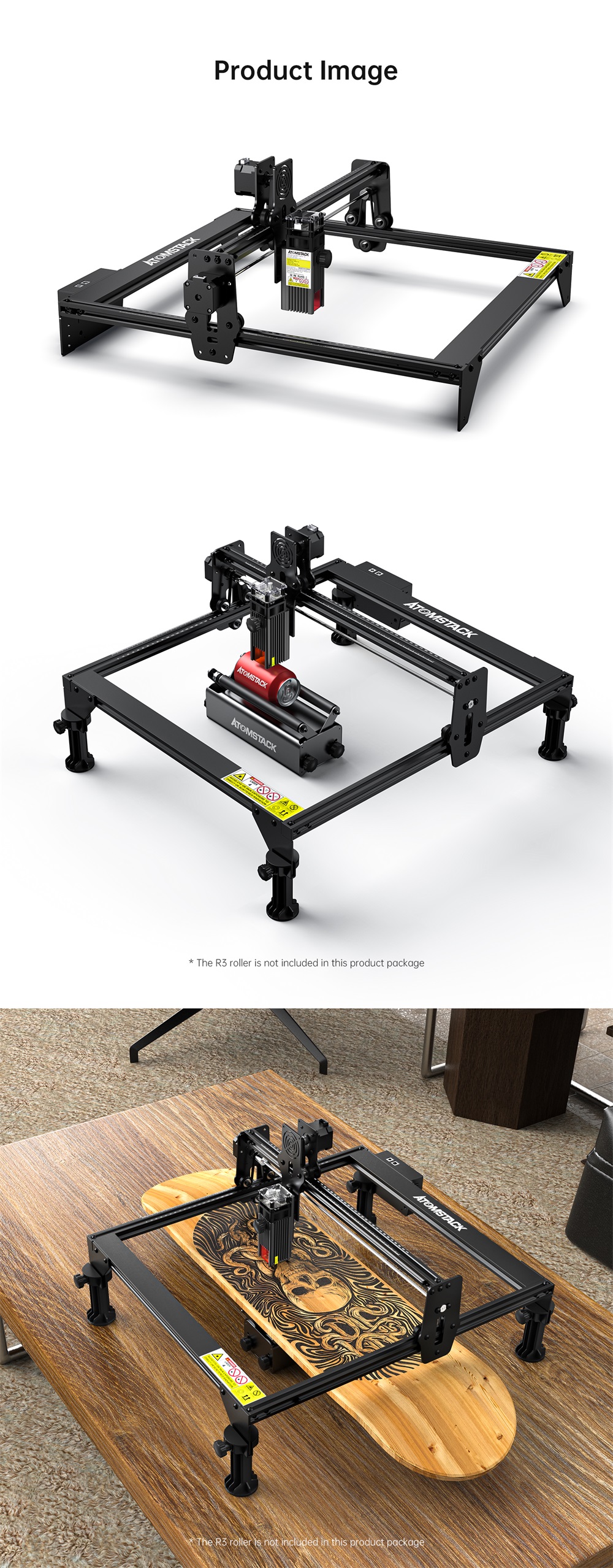 ATOMSTACK A5 M40 Laser Engraving Machine Wood Cutting Upgraded Design Desktop DIY Laser Engraver Design Support For Windows/MAC Ultra-Fine Laser Focal Area