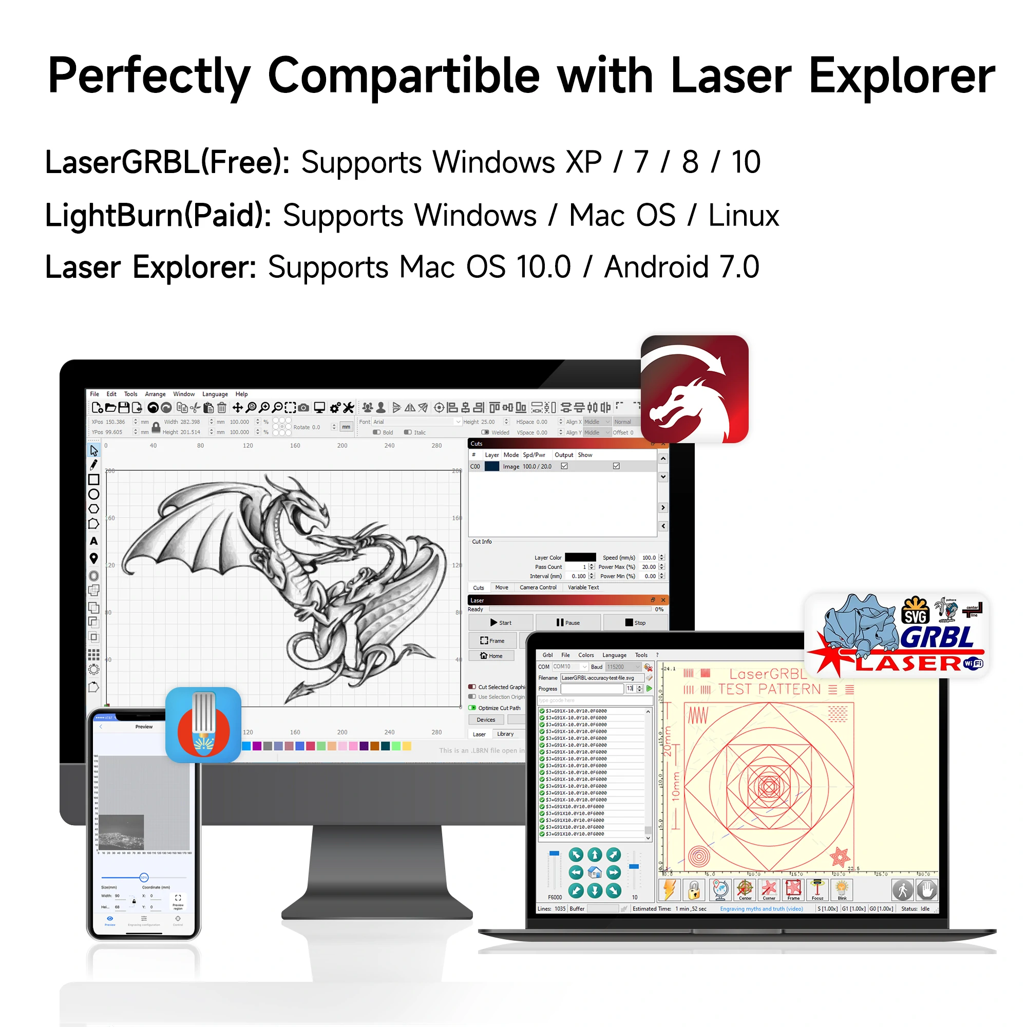 ORTUR Laser Master 3 LU2-10A Laser Engraver 10W Output Power 0.05 * 0.1mm Compressed Spot Laser Cutting Machine Add App Offline Control High Power Laser Engraver for Wood and Metal