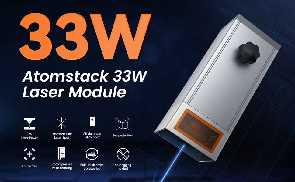 Atomstack M150 33W 6-diode Cores Laser Module