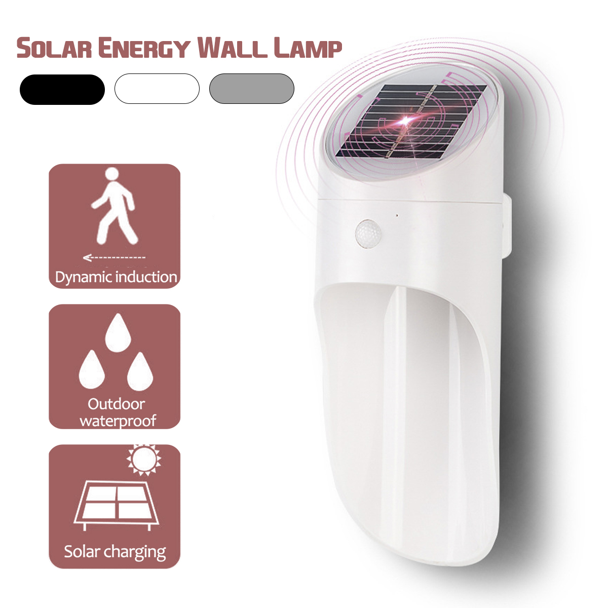 Bakeey Human Body Induction LED Solar Charging Indoor Outdoor Wall Lamps
