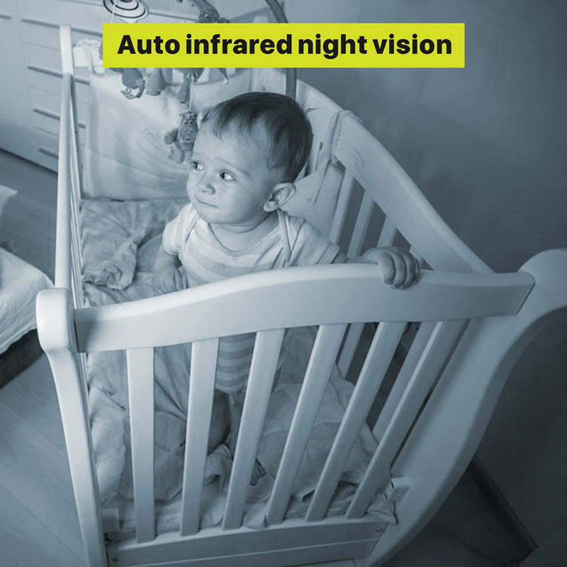 5inch Video Baby Monitor with Camera Remote PTZ Viewing Auto Infrared Night Vision Two-way Intercome Timer Setting Lullabies Temperature Monitoring Security Camcorder