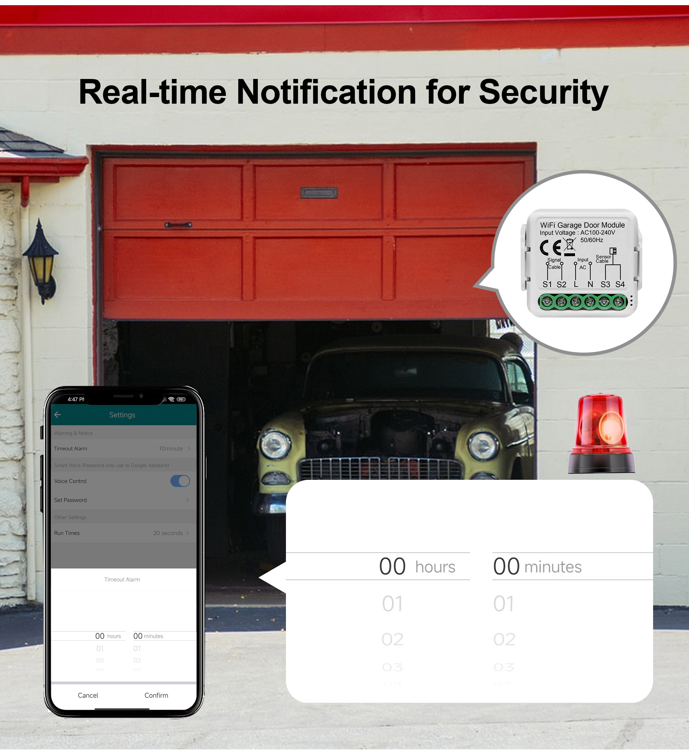 Tuya Smart WiFi Garage Door Sensors Opener Controller 100V-240V Voice Remote Control Switch support Alexa Google Home Smart Life
