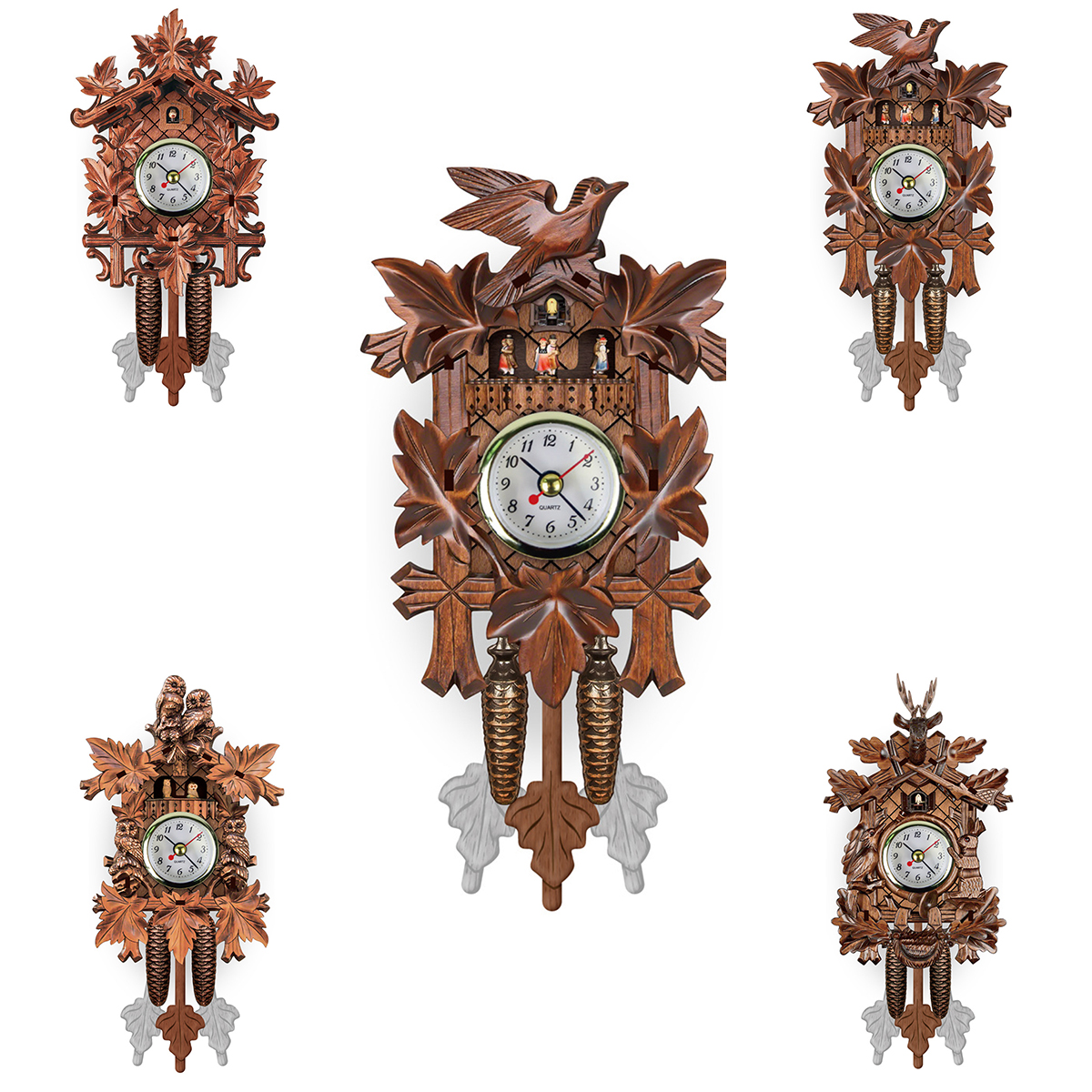 Wall Clocks Cuckoo Pendulum Watch Art Craft Home Decoration Hanging Wood Watches