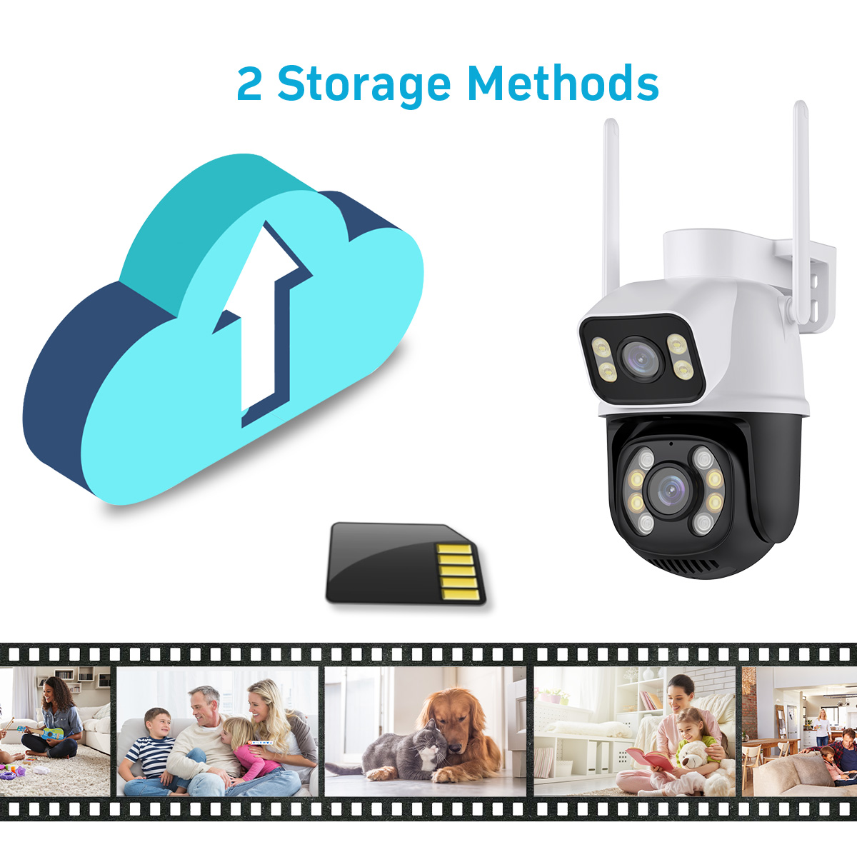 3MP+3MP WiFi IP Camera 4K 6MP Wireless Security Surveillance Cameras NETIP Onvif Human Detection Home Outdoor CCTV IP Camera Dual Lens Auto Tracking