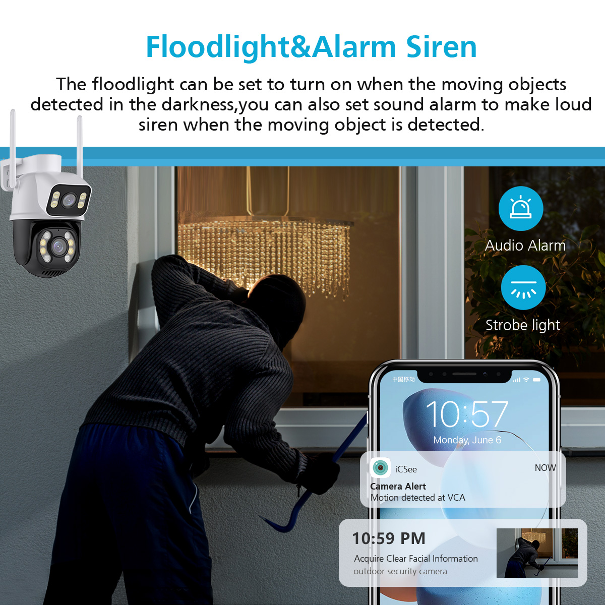 3MP+3MP WiFi IP Camera 4K 6MP Wireless Security Surveillance Cameras NETIP Onvif Human Detection Home Outdoor CCTV IP Camera Dual Lens Auto Tracking