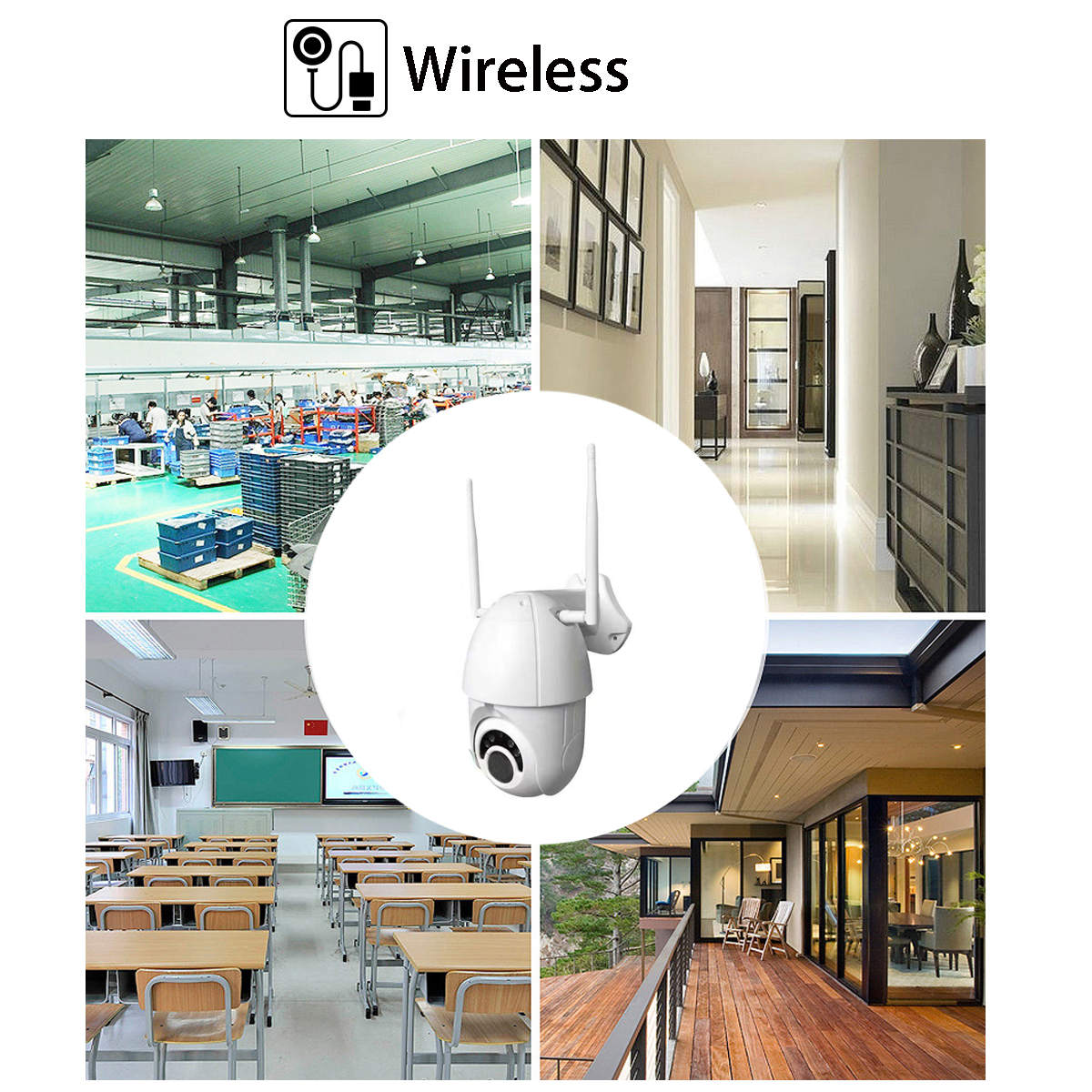 Outdoor 1080P HD PTZ Speed Dome IP Camera Pan Tilt IR WiFi Security Camera Night Vision Waterproof