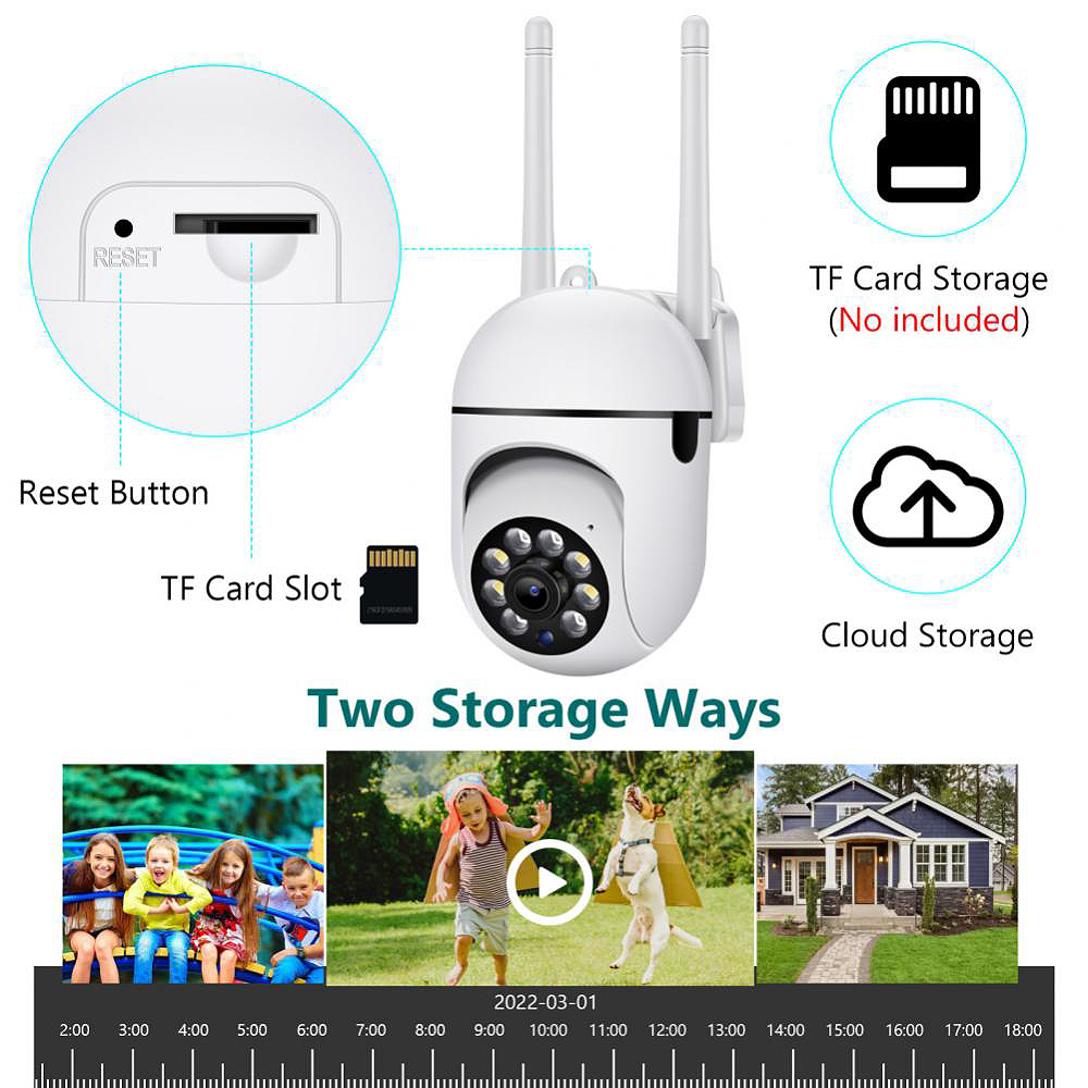 2.4G+5G WiFi IP Camera Outdoor Wireless Surveillance Security Video Cam Night Vision Motion Detection Alarm APP Push Notifications Two-way Audio CCTV Camera