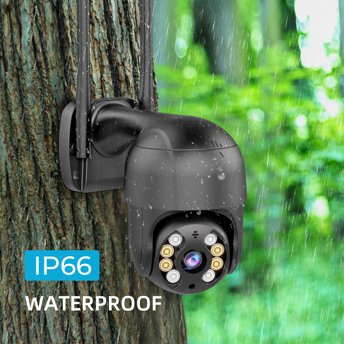 1080P Home WiFi Security Camera Wireless PTZ Night Vision Two-way Intercom APP Remote Viewing AI Alarm Push Video Playback Built-in Hotspot IP66 Waterproof Security Monitoring Camera