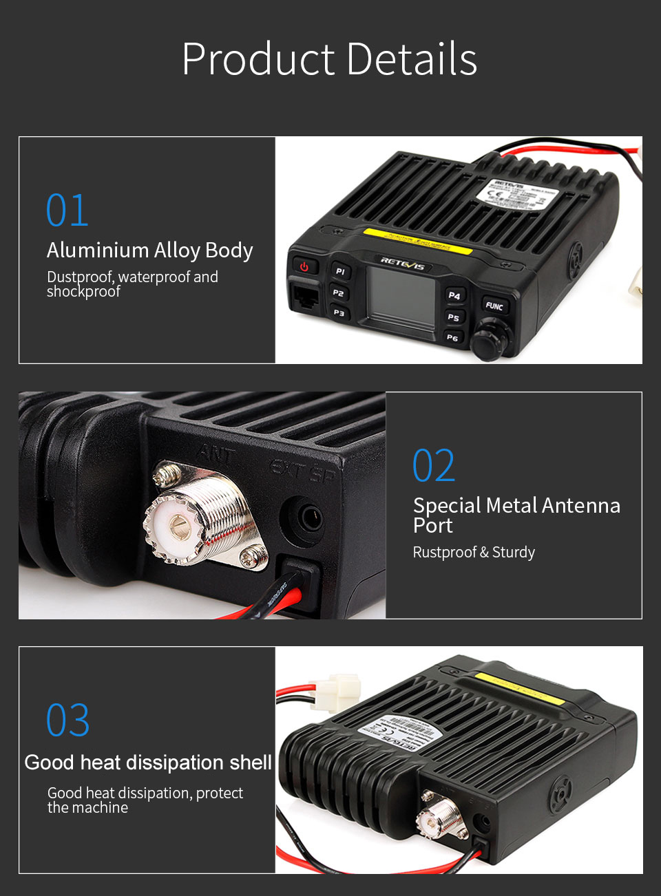 RETEVIS RT95 Car Two-Way Radio Station 200CH 25W High Power VHF UHF Mobile Radio Car Radio CHIRP Ham Mobile Radio Transceiver