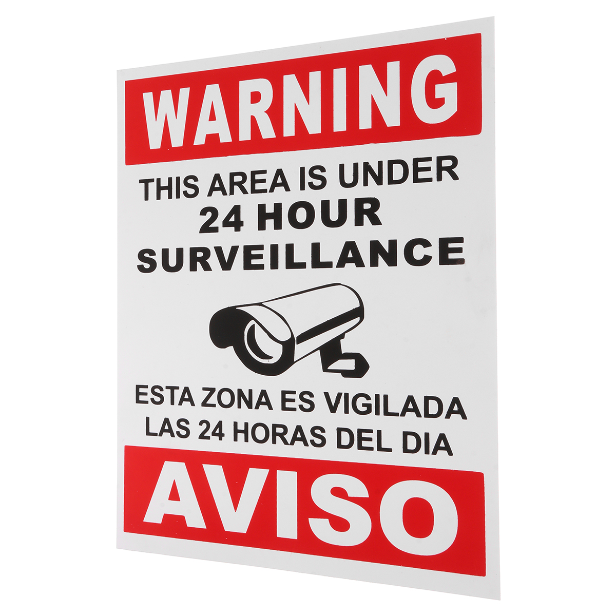 English Spanish Security Warning Sign Camera Sticker Warning This Area Is Under 24 Hour Surveillance English Spanish Security Warning Sign Camera Sticker Warning This Area Is Under 24 Hour Surveillance