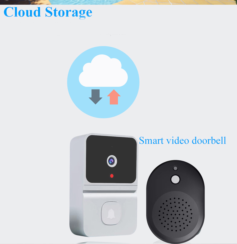 2.4G WiFi Video Doorbell Wireless HD Night Vision Remote Phone Monitoring Two-way Intercom Alarm Notification Push Motion Detection Intelligent Camera Door Bell