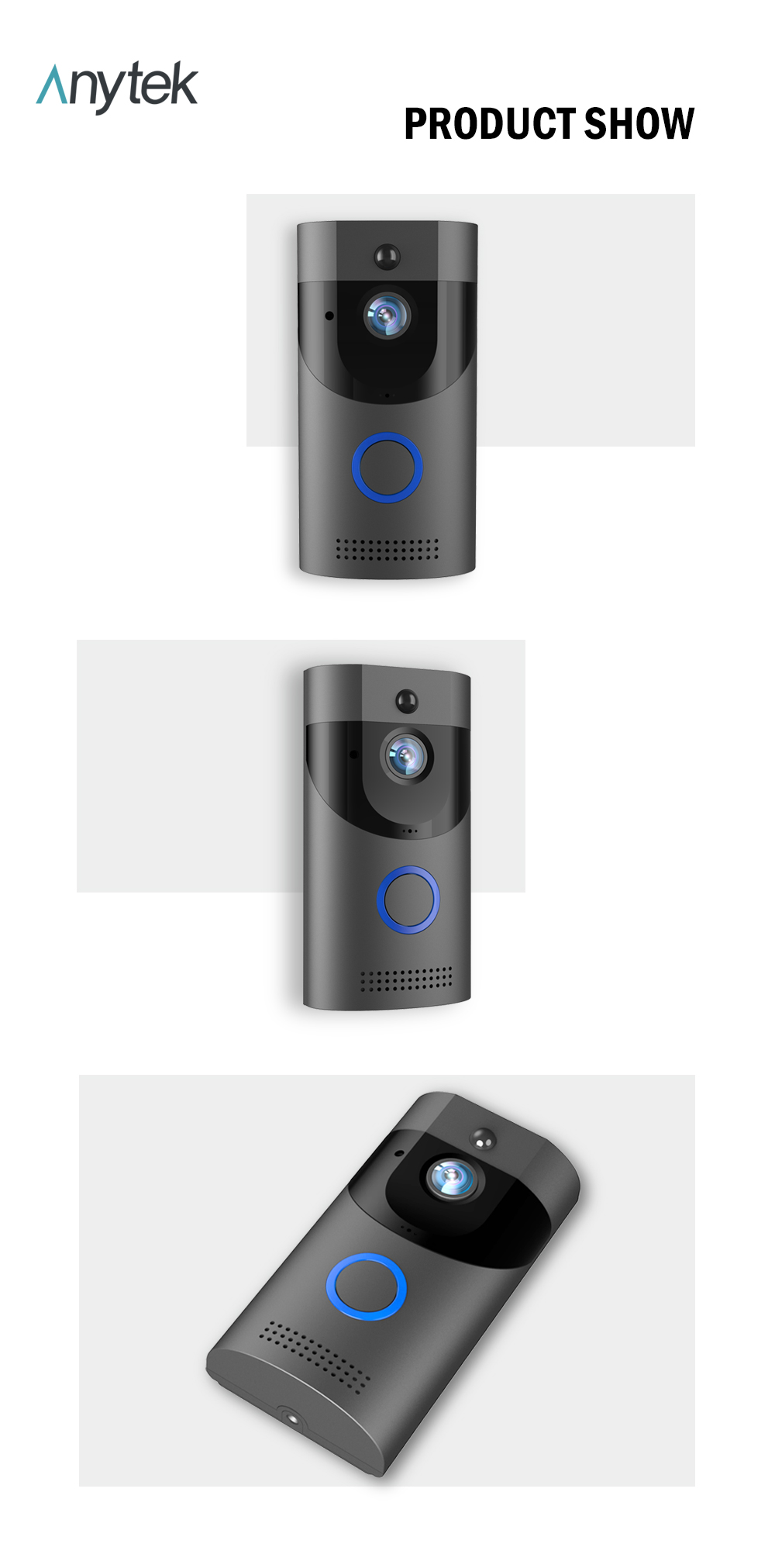 B30 Tuya 2.4G Wireless WiFi Home Intercom Doorbell IR Night Vison Two-way Talk APP Real-time Monitoring PIR Detection for Home Safety Door Bell