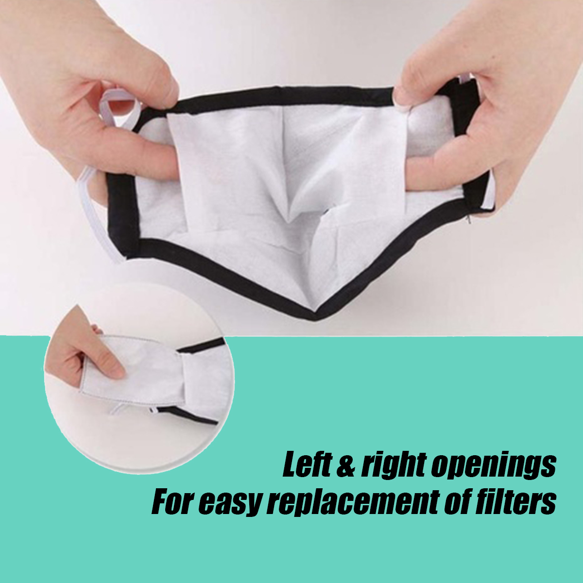 Cotton Anti-Dust Face Mask Cover Reusable PM2.5 Respirator with Filters Ear Loop