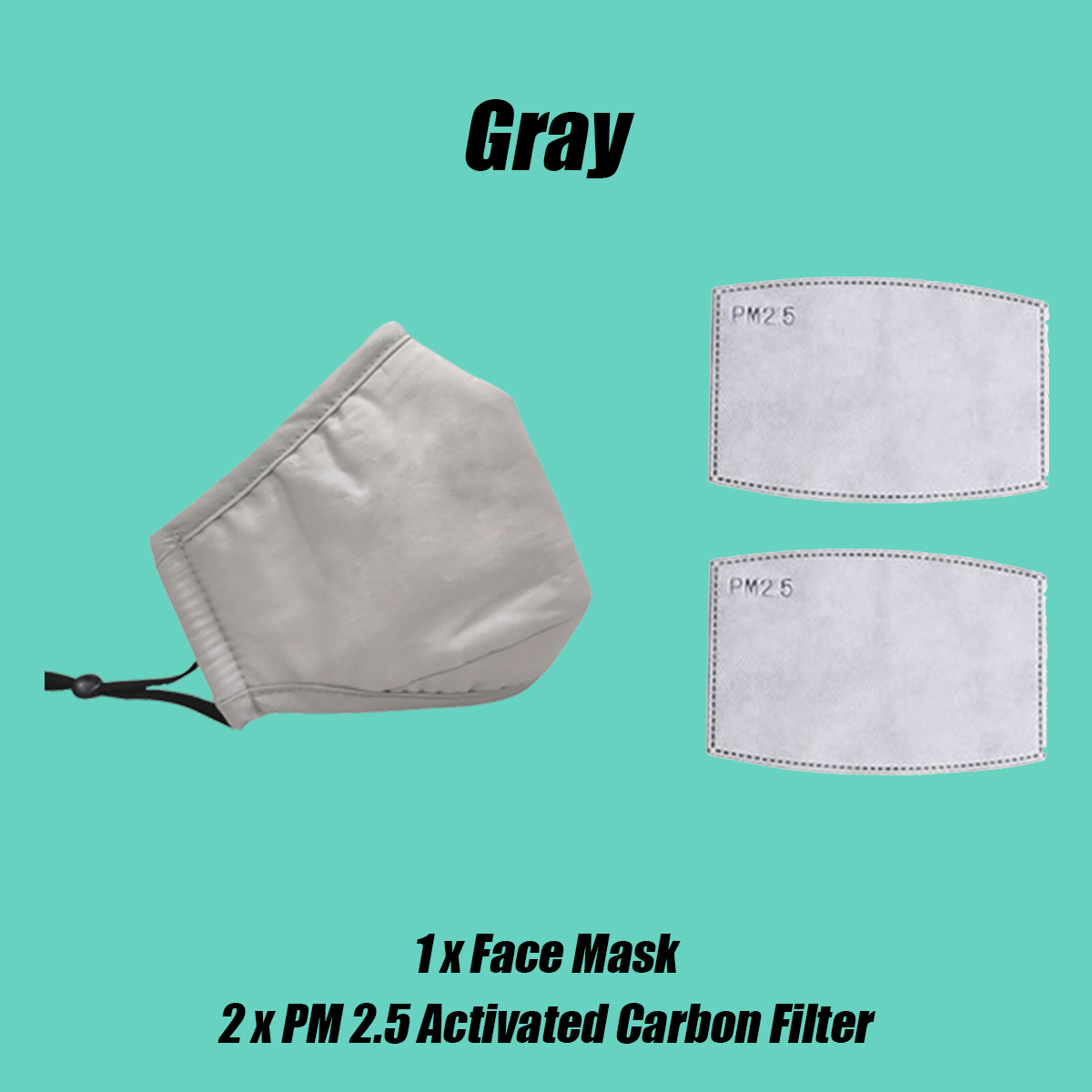 Cotton Anti-Dust Face Mask Cover Reusable PM2.5 Respirator with Filters Ear Loop