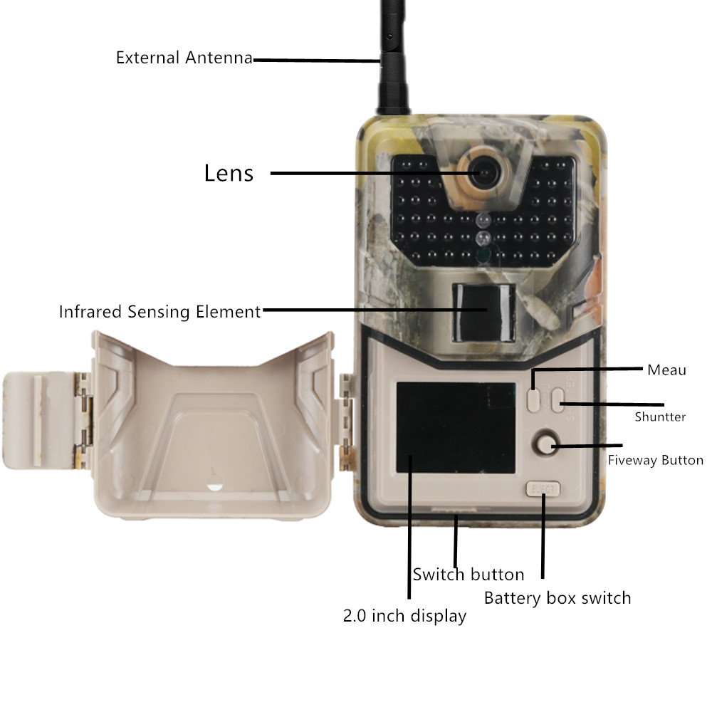 Suntek HC-900LTE 4G MMS SMS Email 16MP HD 1080P 0.3s Trigger 120° Range IR Night Vision Wildlife Trail Hunting Camera Trap Camera