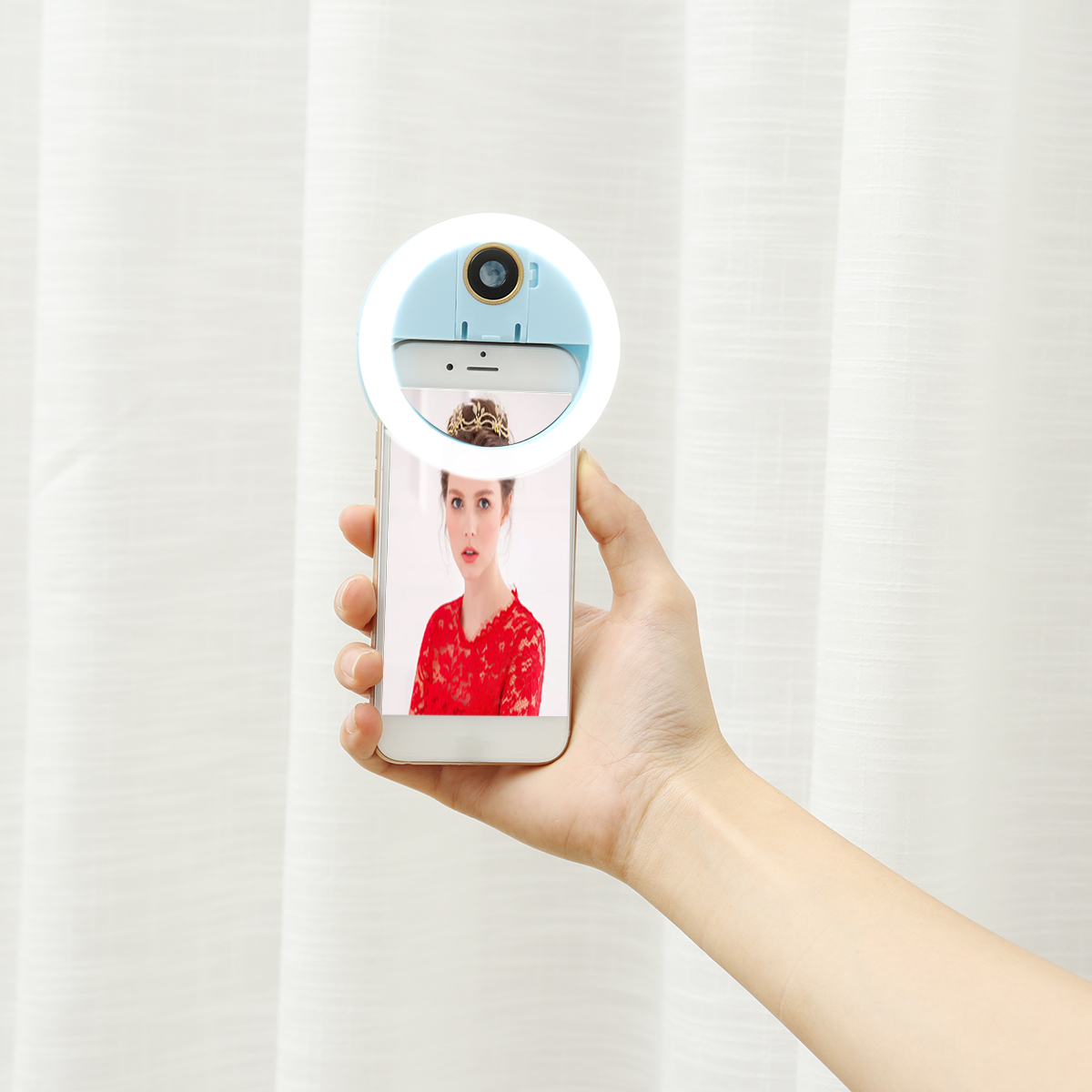 Universal Selfie LED Ring Flash 0.63x Wide-Angle Macro Phone External Lens Camera for Cell Phone