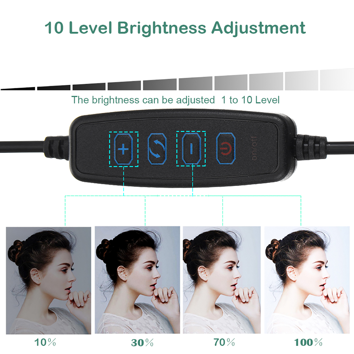 16/25cm Dimmable LED Video Ring Light Tripod Stand with Phone/Mic Holder bluetooth Selfie Shutter for Youtube Tik Tok Live Streaming