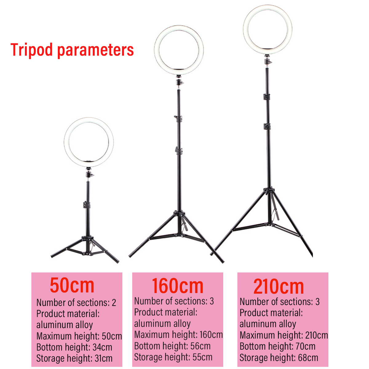16cm LED Ring Light Dimmable LED Beauty Ring Fill Light Photography for Selfie Live Stream Broadcast with Tripod Stand for Youtube Vloging