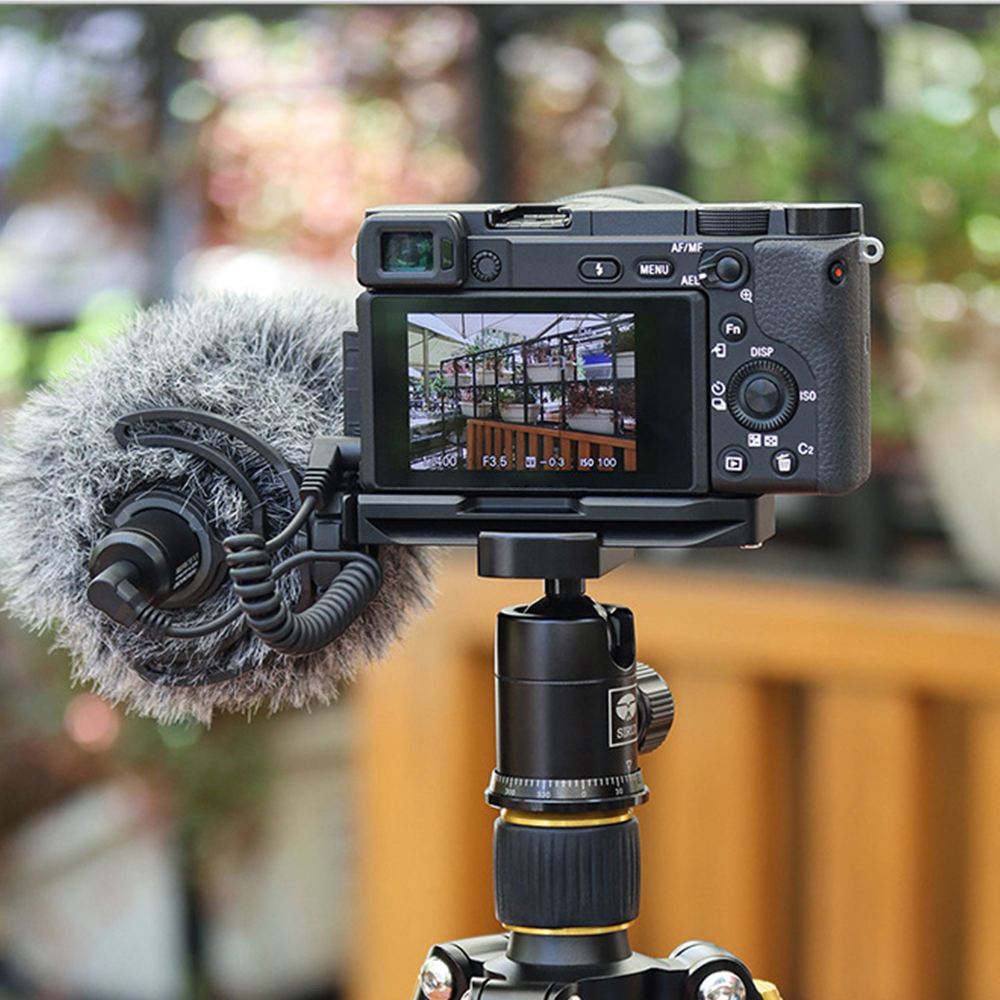 UURig R020 Horizontal Vertical Quick Release Plate with Cold Shoe Mount for DSLR Camera