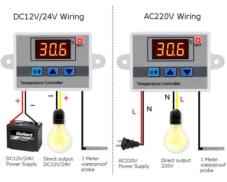 XH-W3002 Micro Digital Thermostat High Precision Temperature Control Switch Heating and Cooling Accuracy 0.1 XH-W3002 Micro Digital Thermostat High Precision Temperature Control Switch Heating and Cooling Accuracy 0.1