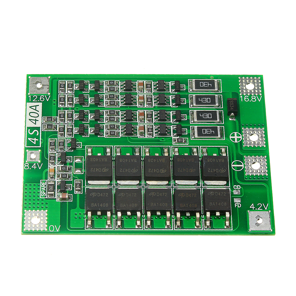 4S 40A Li-ion Lithium Battery 18650 Charger PCB BMS Protection Board with Balance For Drill Motor 14.8V 16.8V Lipo Cell Module