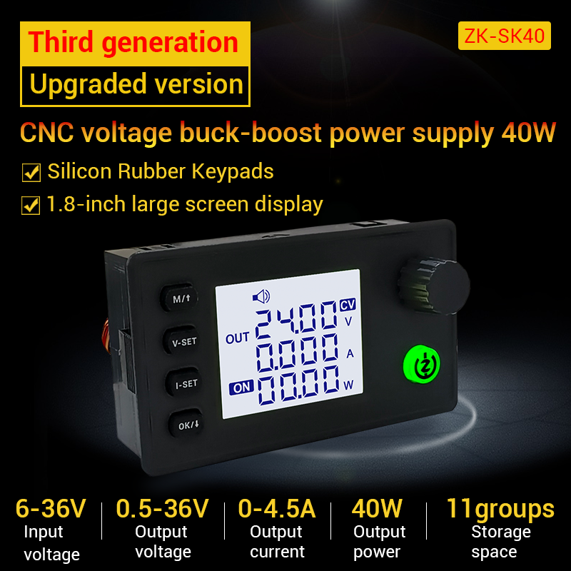 SK40/SK90 Buck-boost Converter CC CV Step Down Module LCD Adjustable Regulated Stabilized Voltage Power Supply