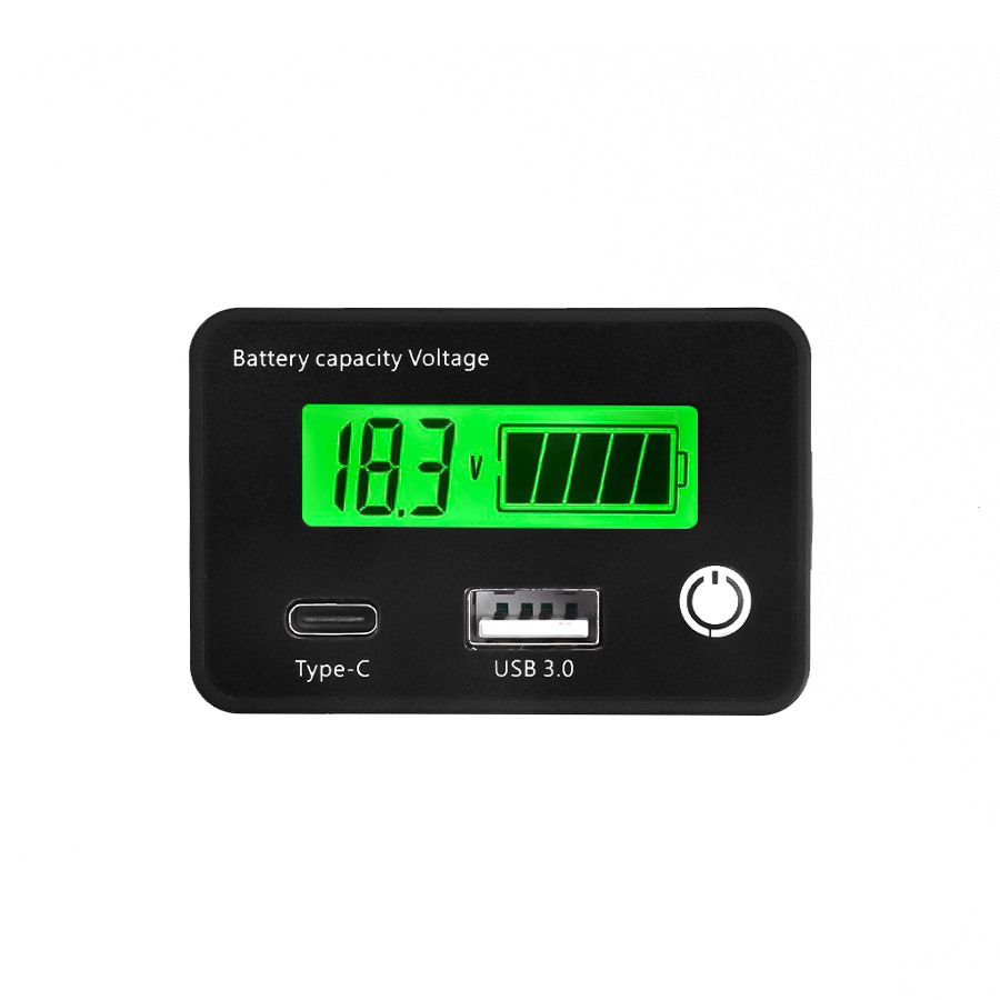 DC8-30V USB Type-C Lead Acid Lithium Battery Charge Capacity Indicator Car Motorcycle Digital Voltmeter Voltage Tester Meter Too