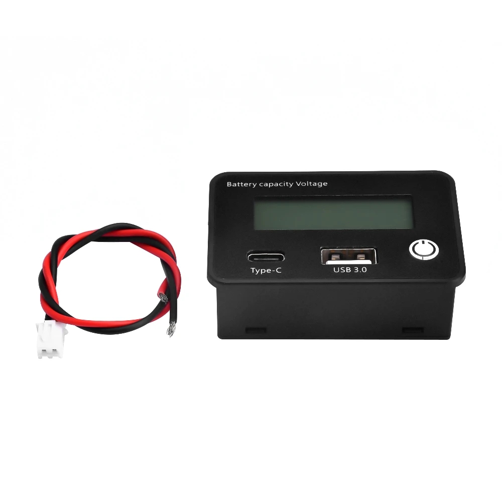 DC8-30V USB Type-C Lead Acid Lithium Battery Charge Capacity Indicator Car Motorcycle Digital Voltmeter Voltage Tester Meter Too