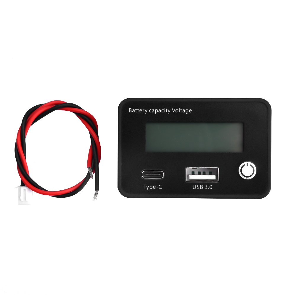 DC8-30V USB Type-C Lead Acid Lithium Battery Charge Capacity Indicator Car Motorcycle Digital Voltmeter Voltage Tester Meter Too