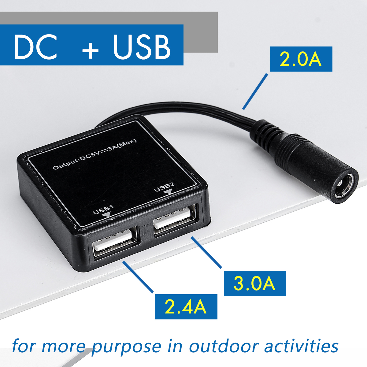 30W 18V MonocrystalineSolar Panel Dual 12V/5V DC USB Charger Kit with 10A Solar Controller & Cables