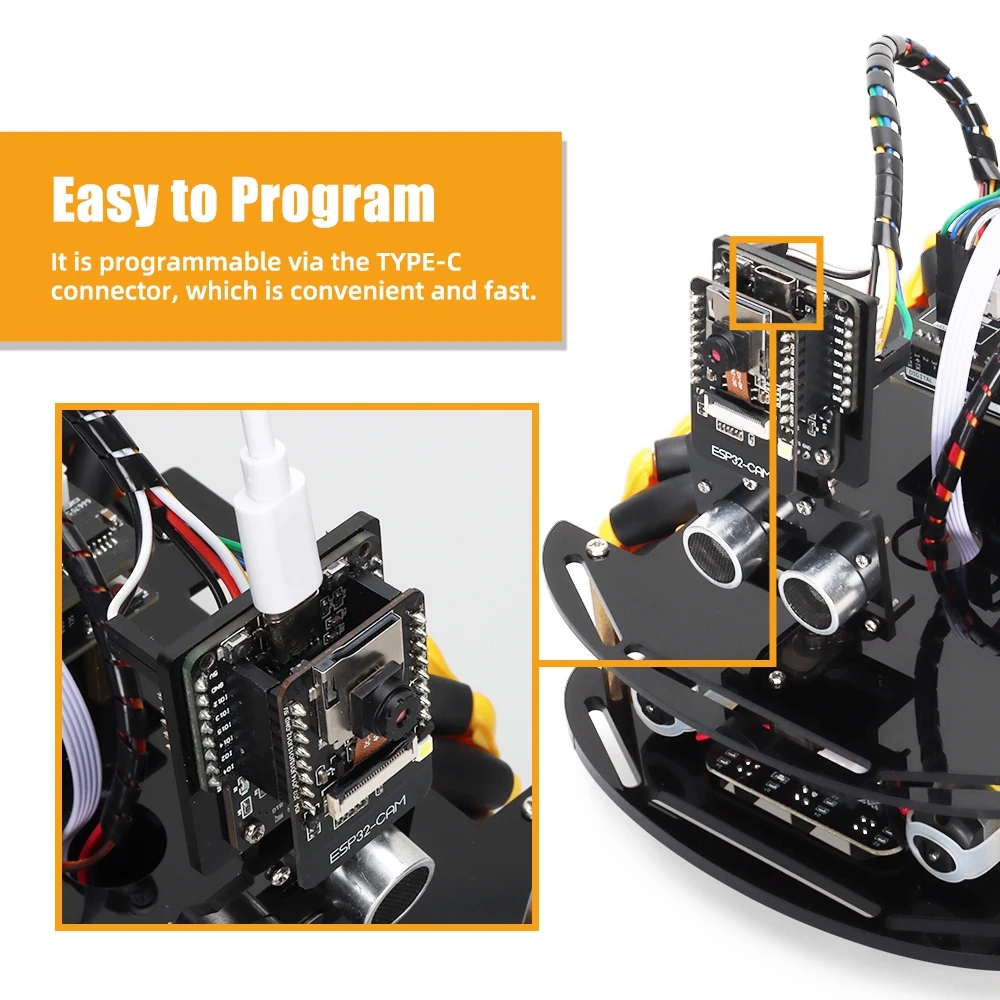 Robot Starter Kit For Arduino Programming with APP x ESP32 Camera and Codes Learning Develop Skill Smart Automation Kit