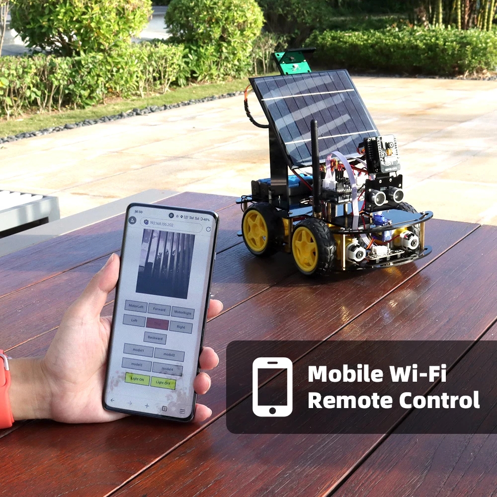 Solar ESP32-32 Camera Programming Education Robot Car IoT Ultrasonic Intelligent Programming Robot