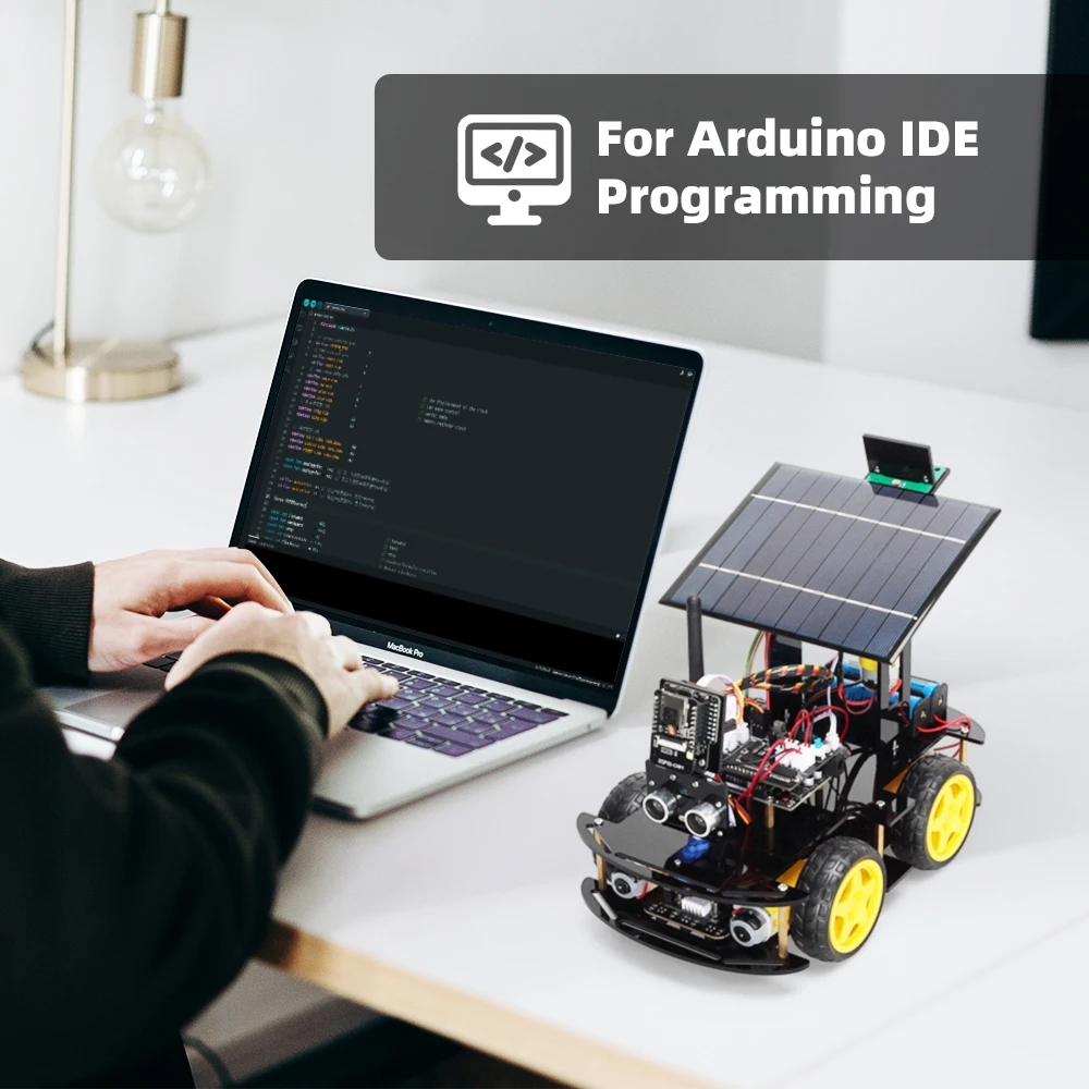 Solar ESP32-32 Camera Programming Education Robot Car IoT Ultrasonic Intelligent Programming Robot
